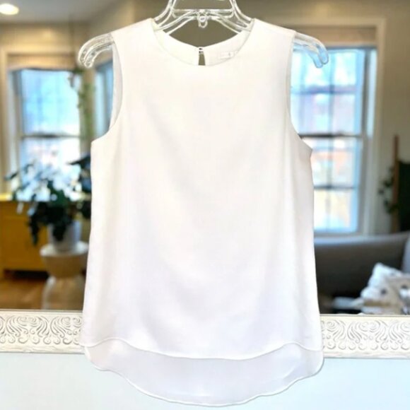 Cooper & Ella Sleeveless Double Layer White Flowy Blouse Size XS NTW - Picture 3 of 7